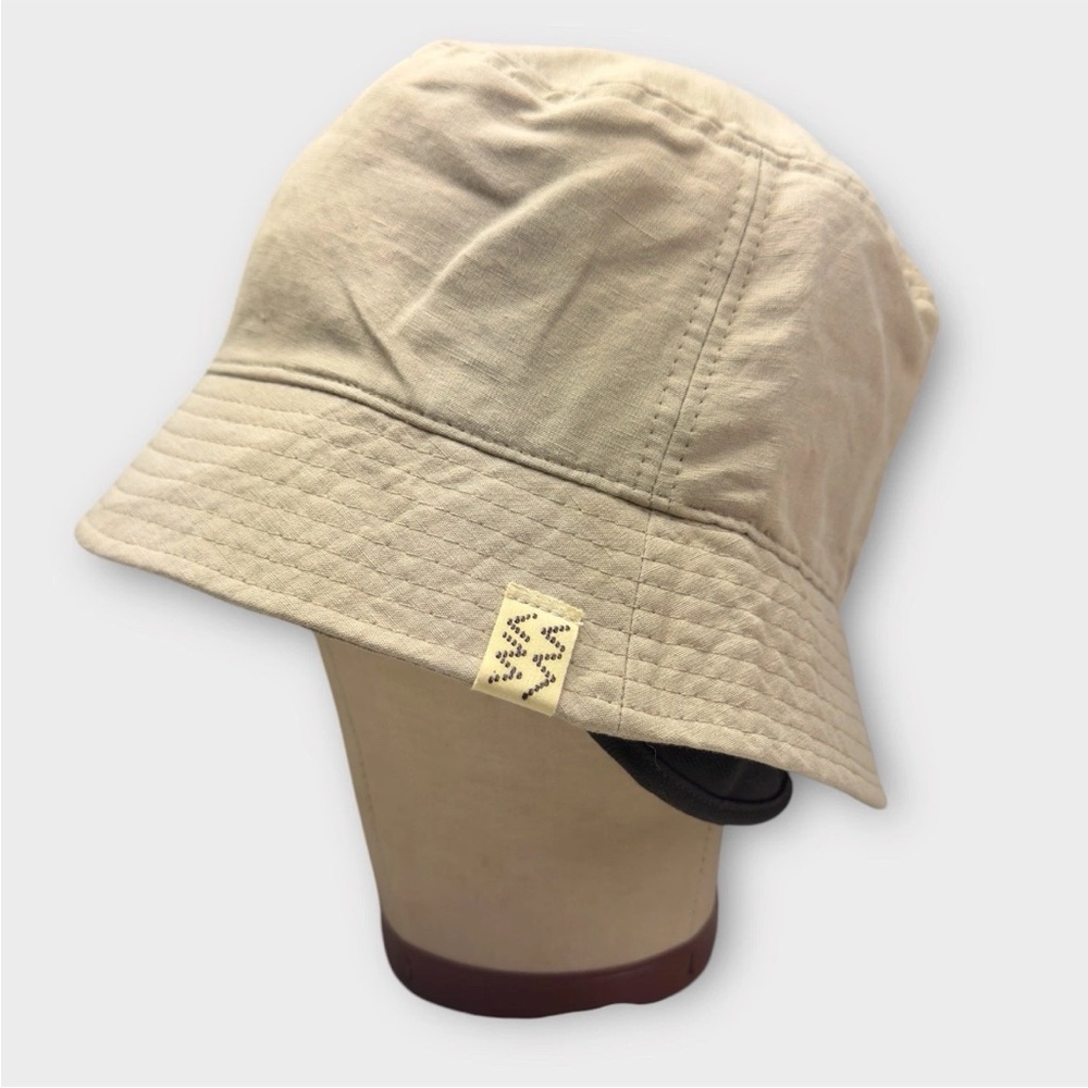 VISVIM Dome Flap Hat Khaki Linen Blend Bucket Hat Fisherman Made In Japan NWT